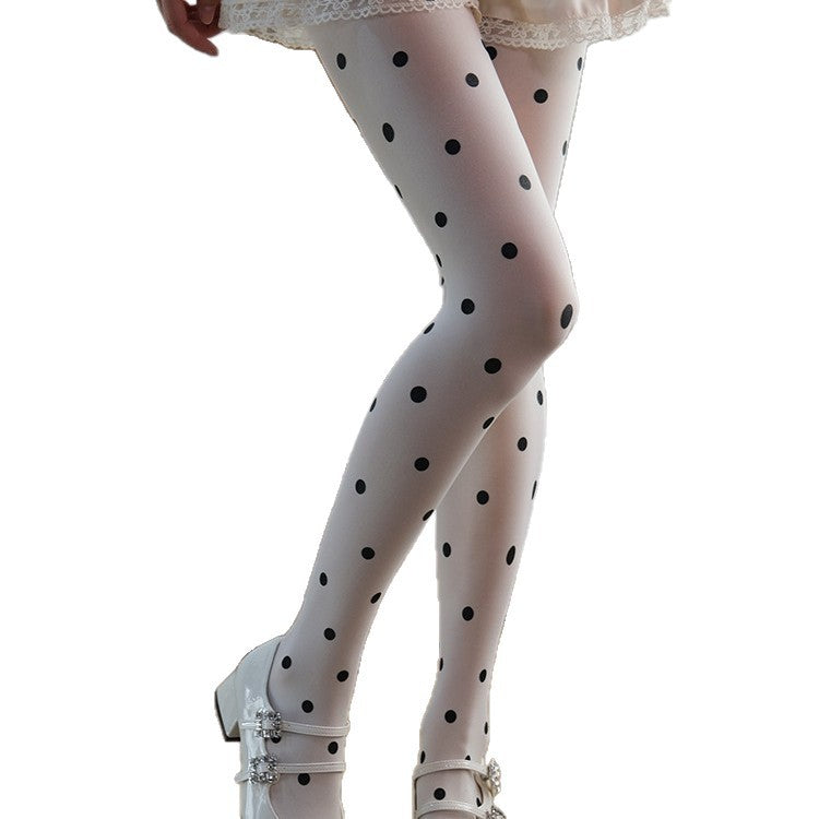 Womens French-style Fashionable Polka-dot Tights