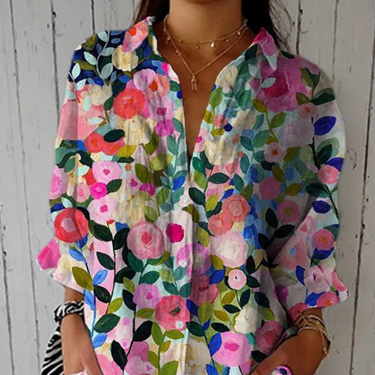 Printing Lapel Casual Shirt 3D