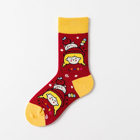 Personality Creative Color Trendy Socks Cartoon Candy Stockings