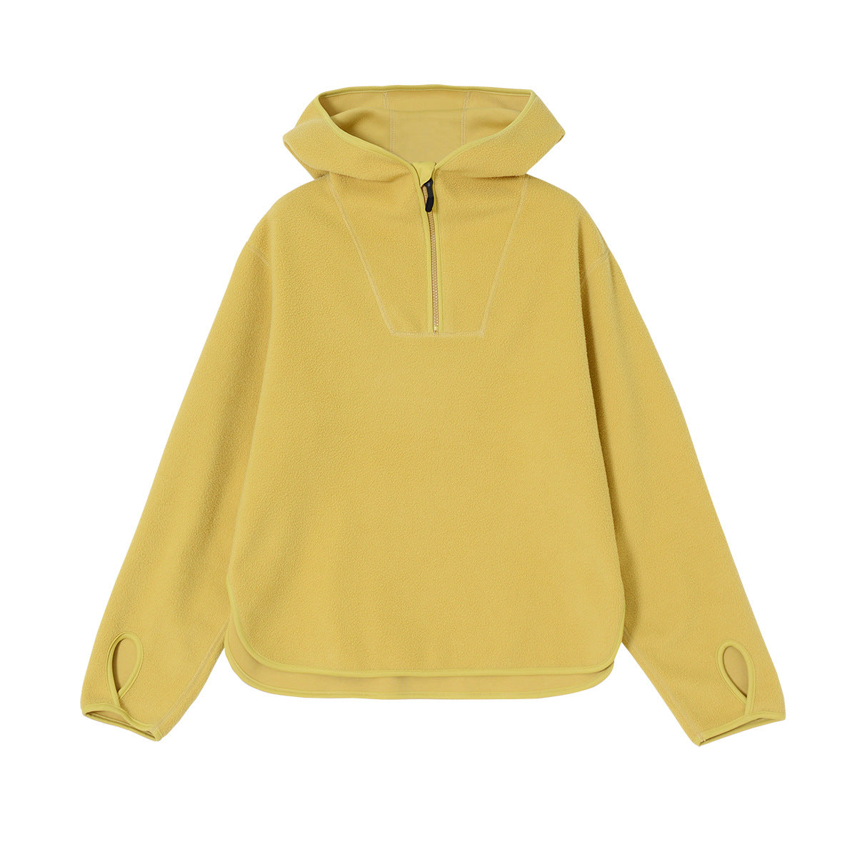 Tynd Hættetrøje Løs Langærmet Sportsfleece