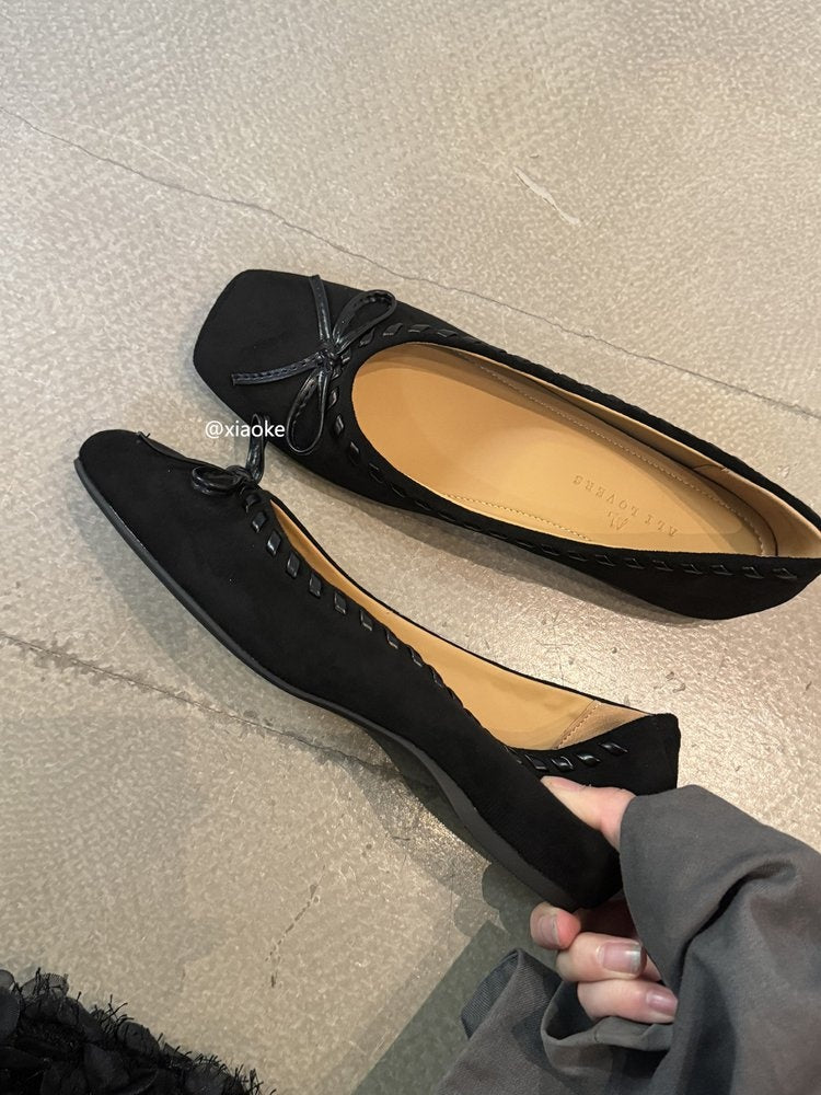 New Spring & Autumn Women's Mary Jane Shoes, Retro Hidden Heel Flats, Niche Shallow Mouth Slip-on Granny Shoes
