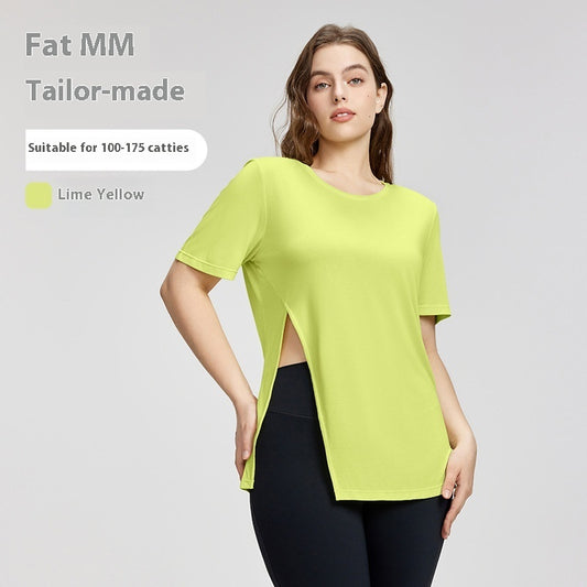 Plus Size Short-sleeved Women's T-shirt Loose Thin Yoga Wear