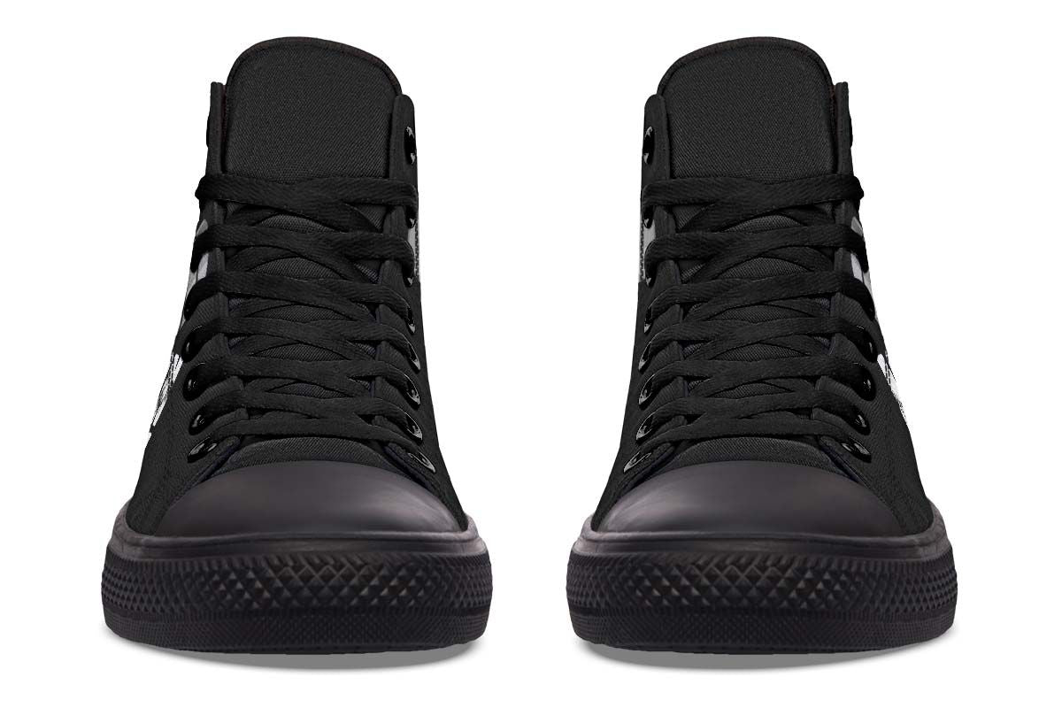 Men's And Women's Fashion Color Printing High-top Canvas Shoes