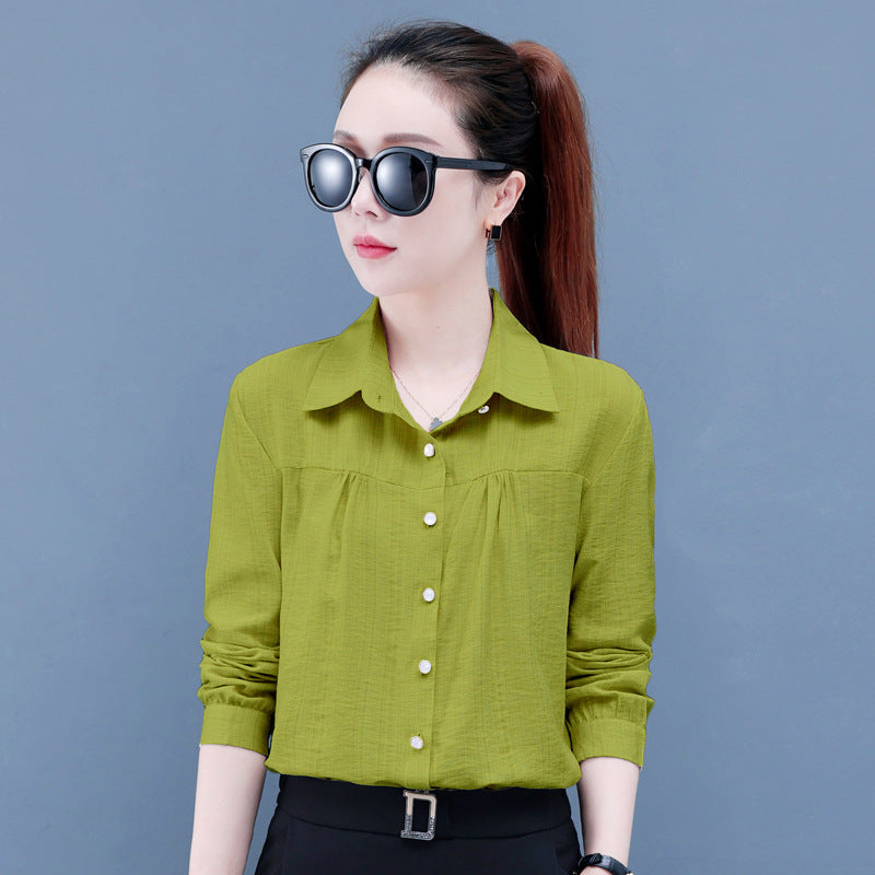 Casual Middle-aged Mom Long Sleeve Shirt