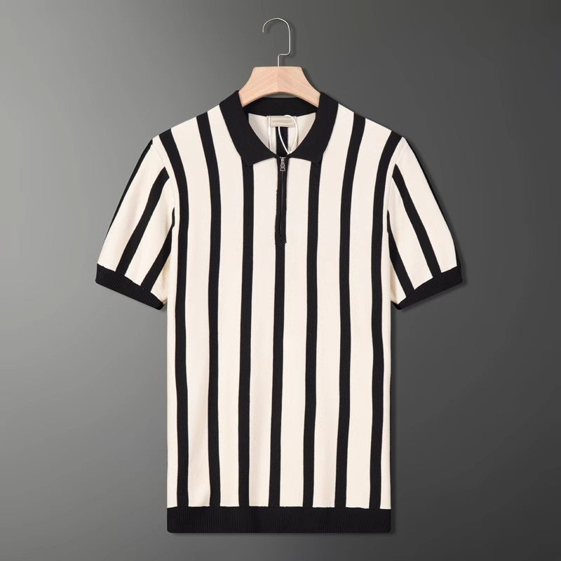 Kortærmet alsidig retro T-shirt til mænd i koreansk stil