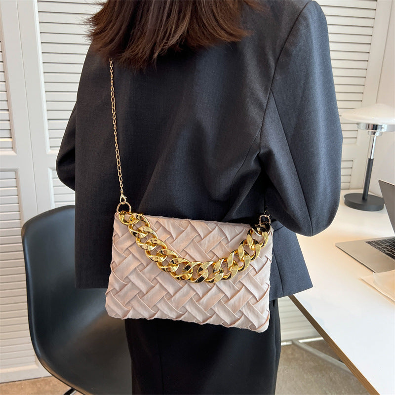 Simple Chain Shoulder Bag Solid Color Fashion