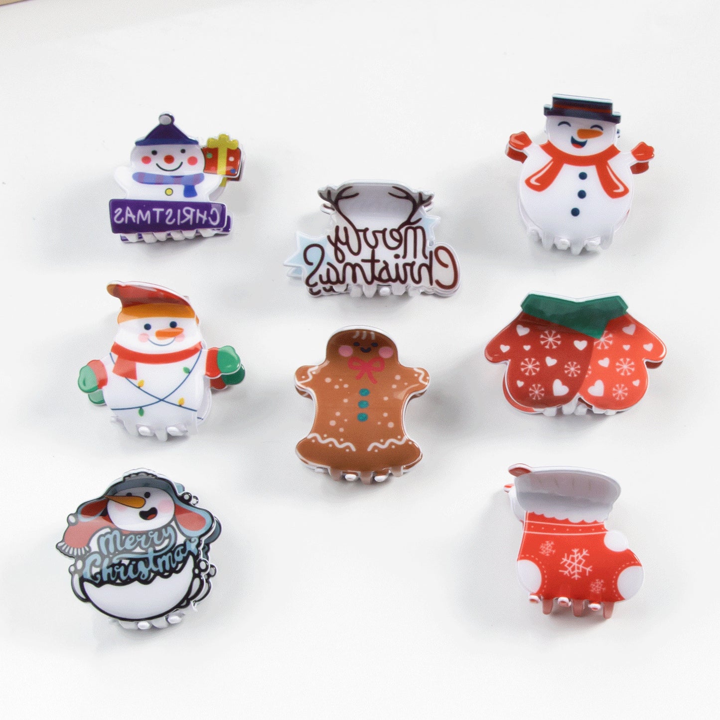 Christmas-themed Cute Gloves, Snowman, And Cookie Hair Clips