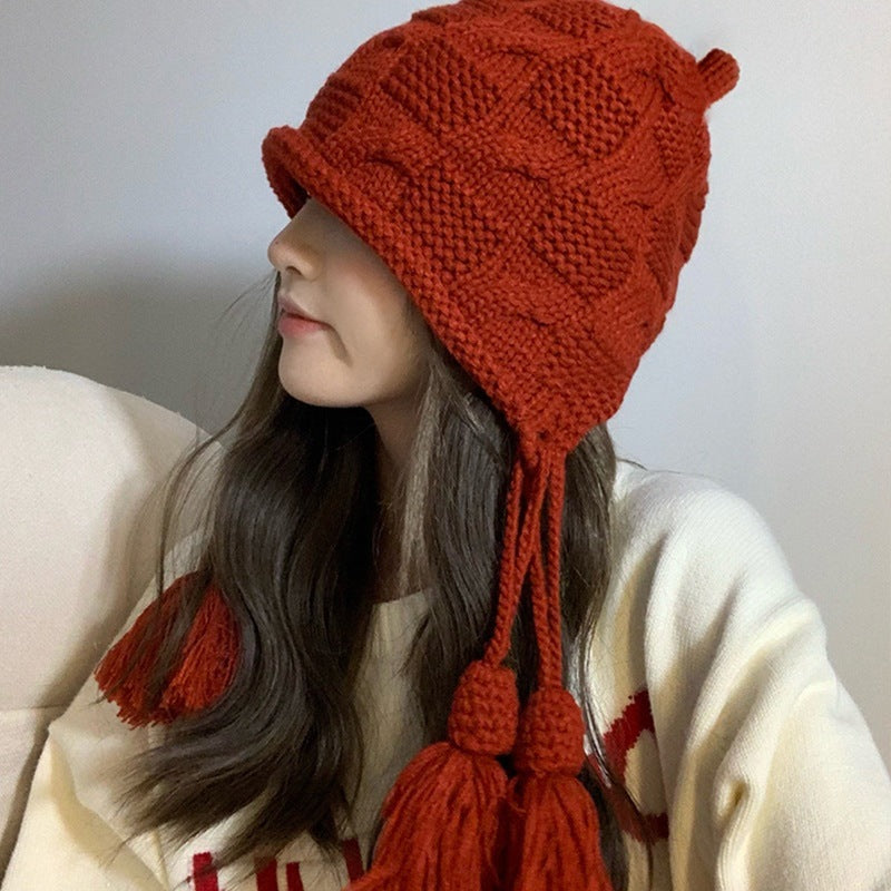 Ladies Winter Style Western Net Red All-match Hat