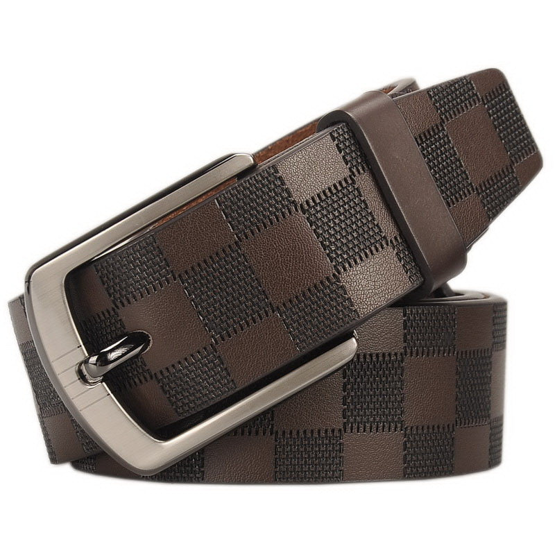 Men's Leather Belt Classic Business Pin Buckle