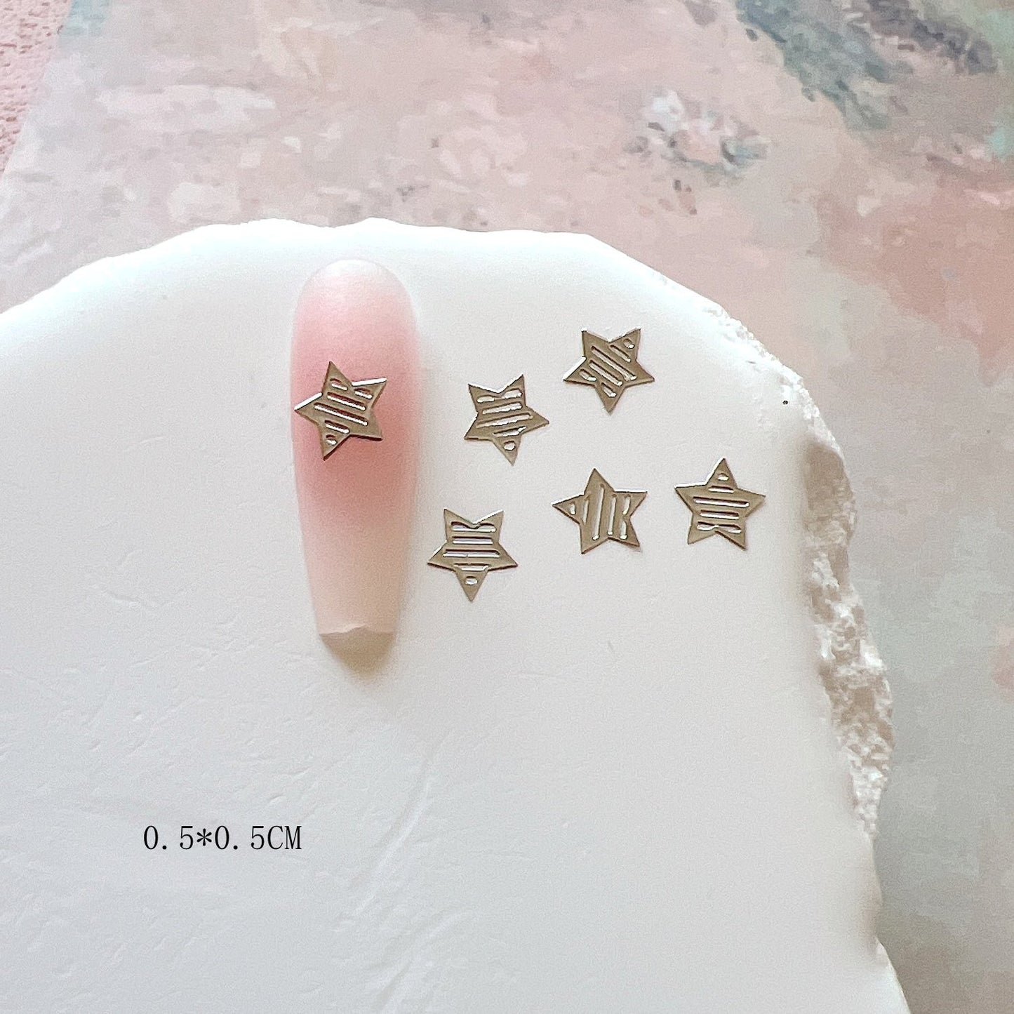 Gold And Silver Star Nail Art Metal Flakes