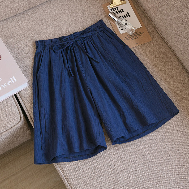 Nye løse shorts i bomuld og hør til kvinder