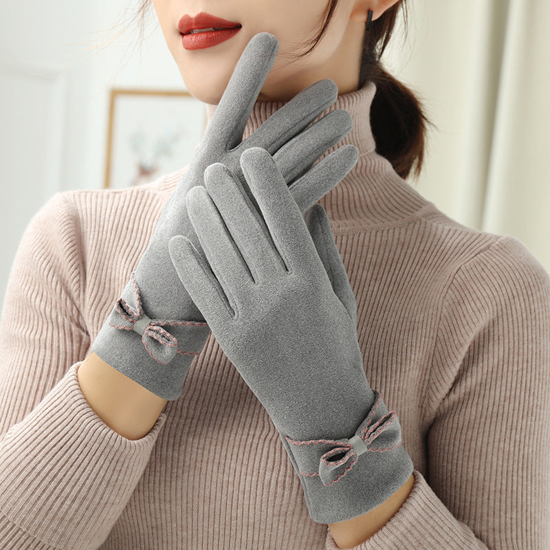Add Velvet Warm Korean Cute Cold Gloves