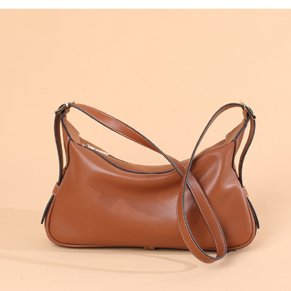 Casual Soft Leather Underarm Portable Crossbody Shoulder Bag