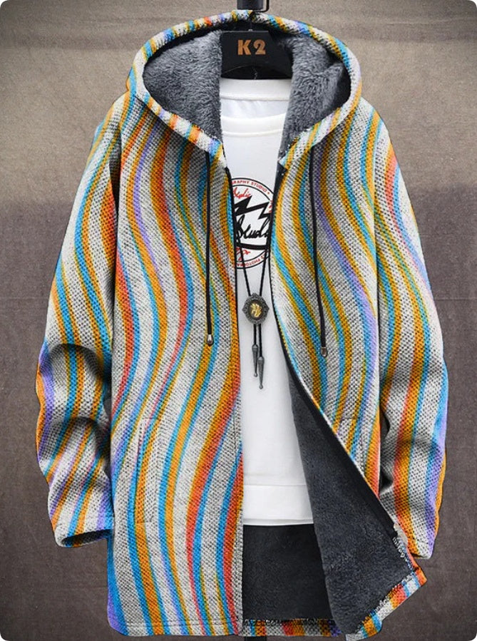 Men's Winter Printed Plush Lining  Thick And Windproof