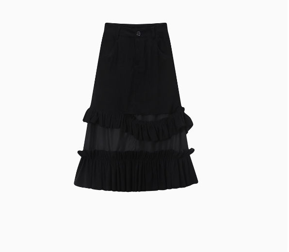 Corduroy A-line Mid-length Cake Skirt