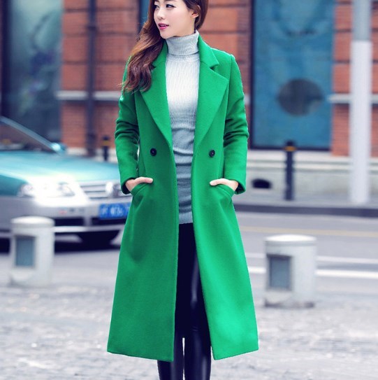 Thickened Plus Size Woolen Coat Temperament Thin Woolen Coat