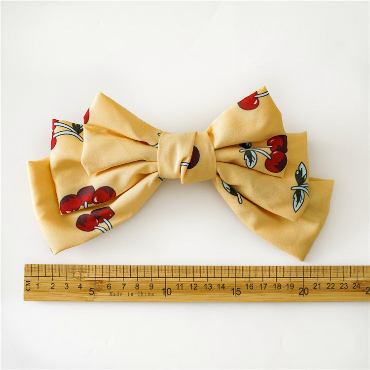 Oversized Chiffon Lady Updo Fabric Spring Bow Barrettes