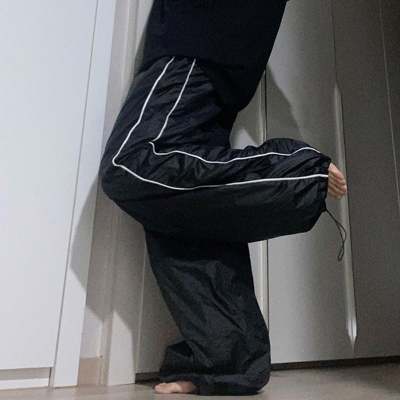 Tight Waist Loose Straight Cargo Pants