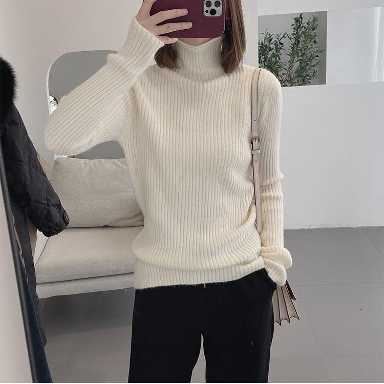 Half Collar Thickened All-matching Solid Color Bottoming Sweater