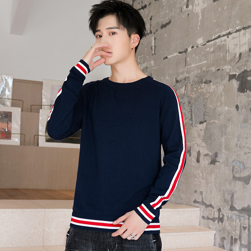 New Sweater Men's Round Neck Sweater Casual All-Match Base Sweater