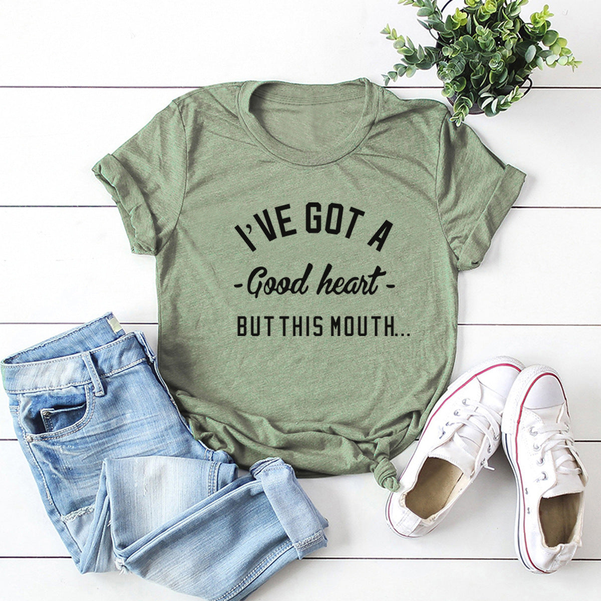 European And American Women's Round Neck Short Sleeve T-shirt