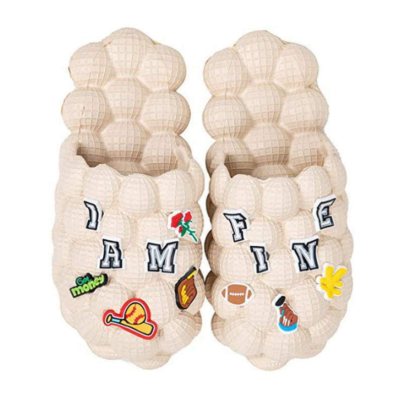 Men's And Women's Fashion Simple Solid Color Grape Particles Slippers