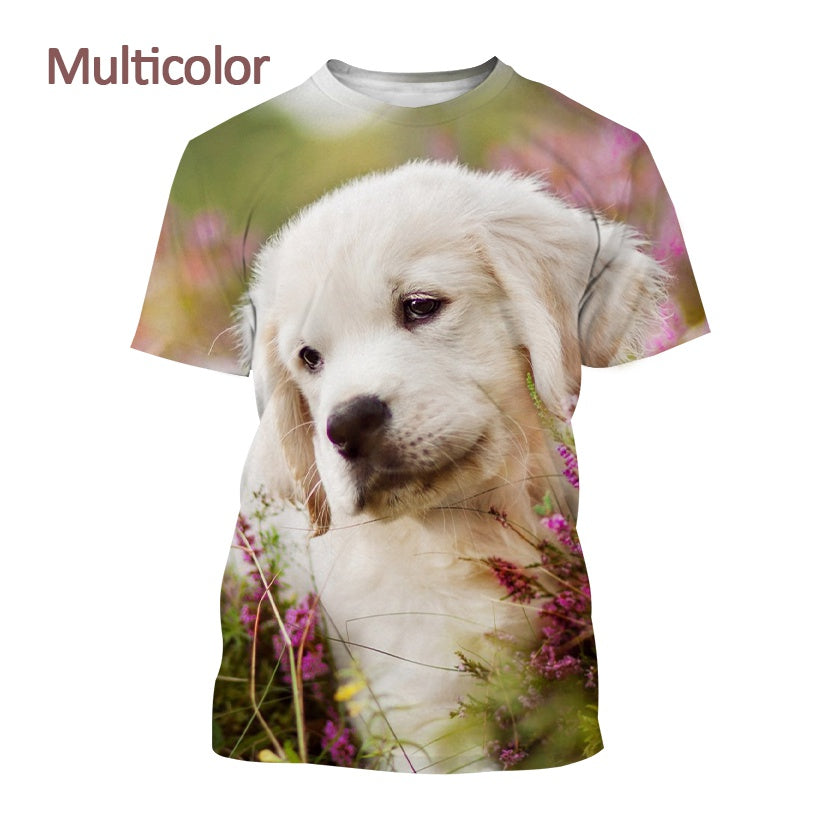 Mænds og kvinders afslappede Golden Retriever 3D-print T-shirt Mode kortærmet