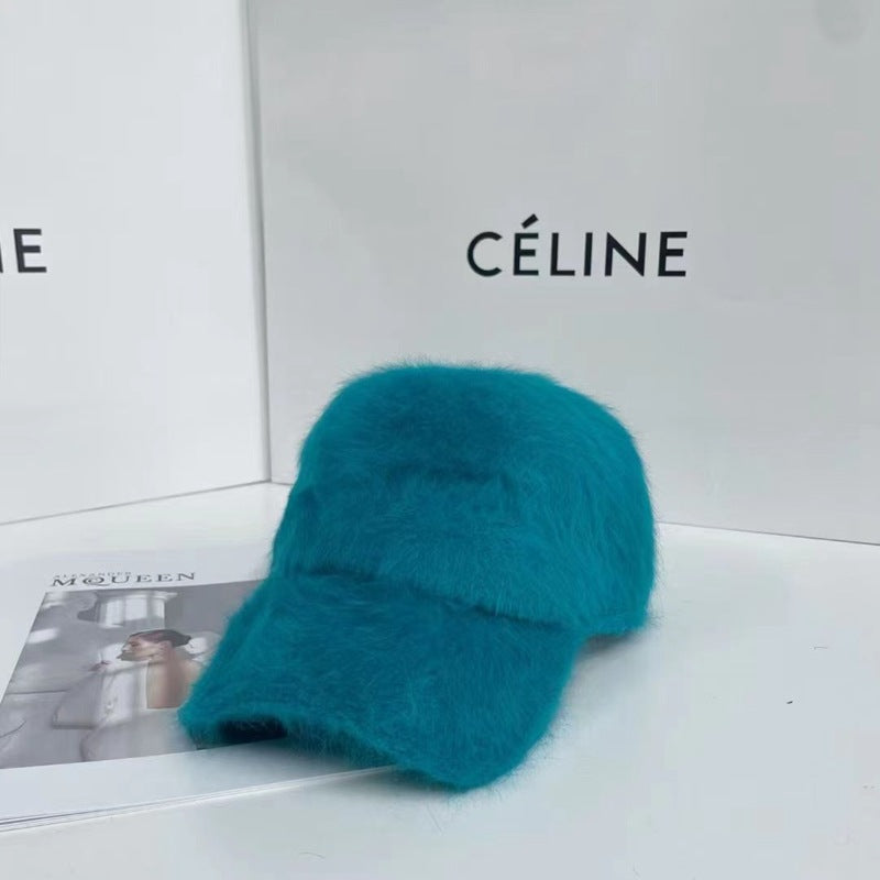Simple Plush Baseball Cap Women's Warm