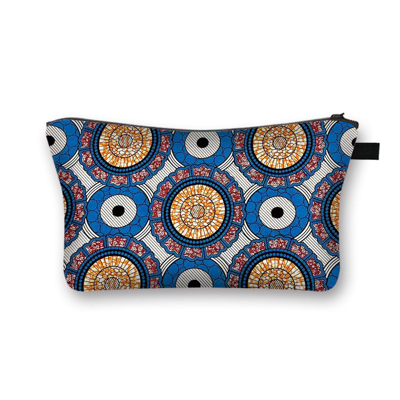 Ny Geometrisk Print Polyester Kosmetiktaske Stor Kapacitet Clutch Taske Dame Mode Rejse Opbevaringstaske