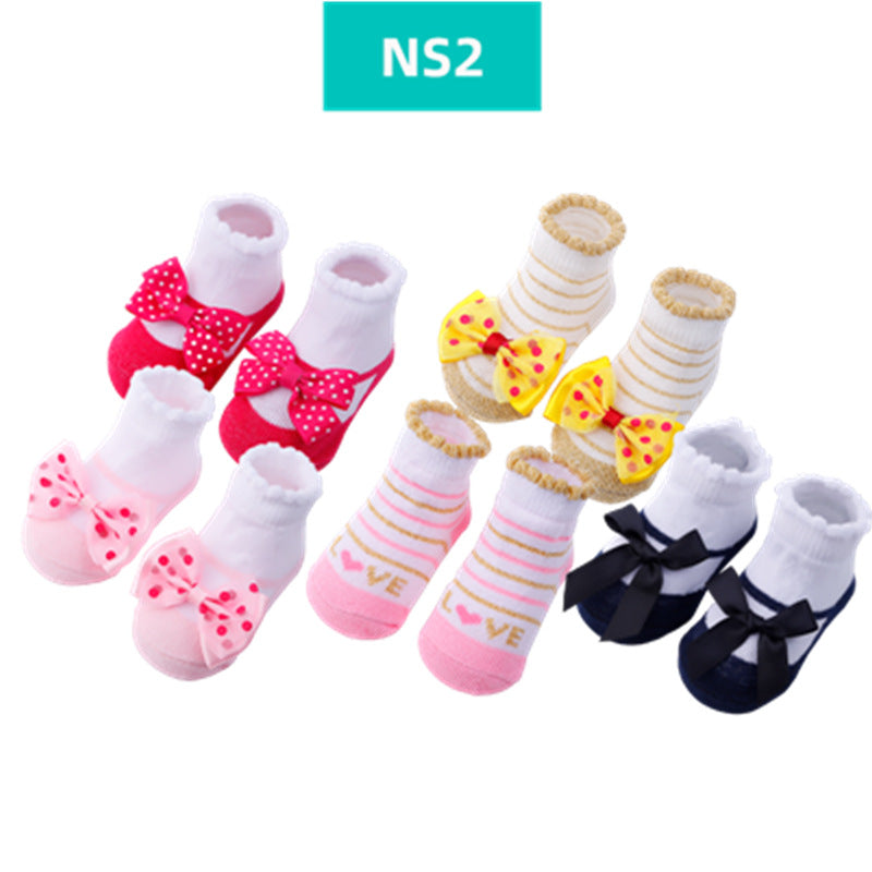 Fashion Striped Lace Flower Bow Socks