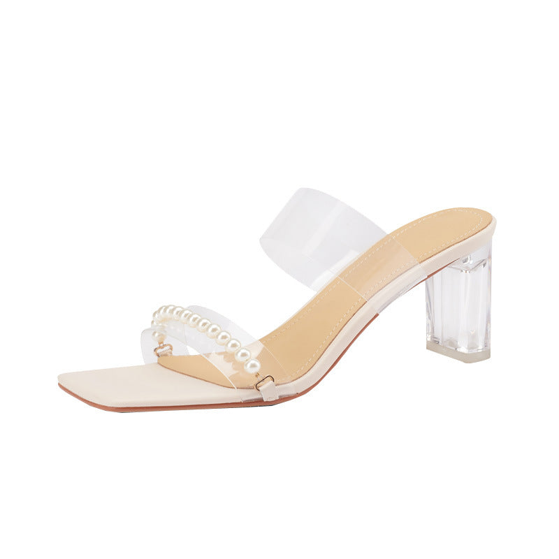 Crystal Heel Transparent Cool Girl Wearing High Heels