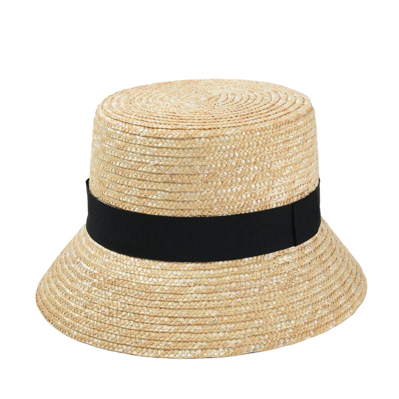 Fashion Flat Top Straw Bucket Hat Sunshade Sunshade