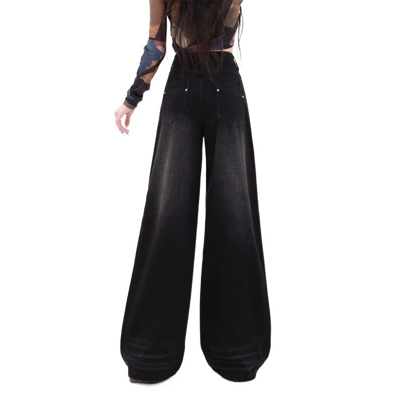 Retro Washed Straight Jeans til damer