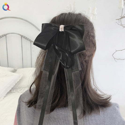 Ancient Style Han Chinese Clothing Extra Long Hair Band Ribbon Bowknot Super Fairy Tassel Hairpin Headdress Handmade Hair Accessories