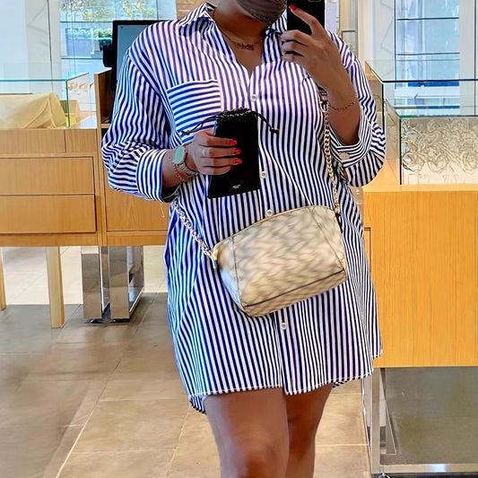Summer Women's Striped Long-sleeved Shirt