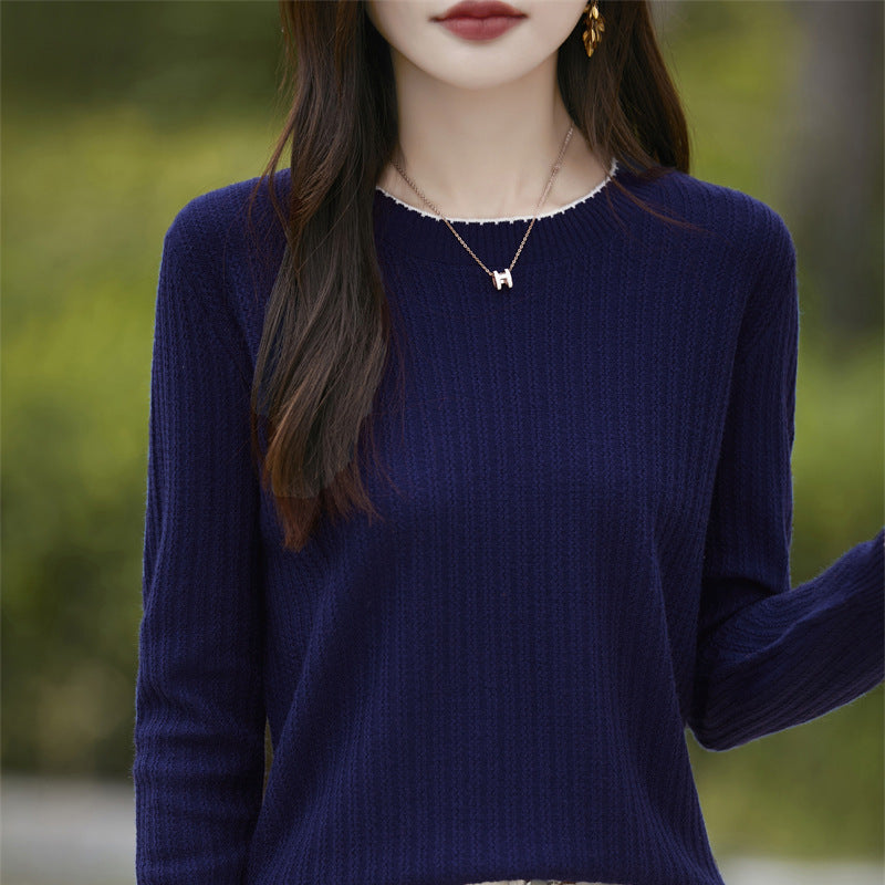 Women's Round-Neck Andy Fleece Pullover All-Match Sweater