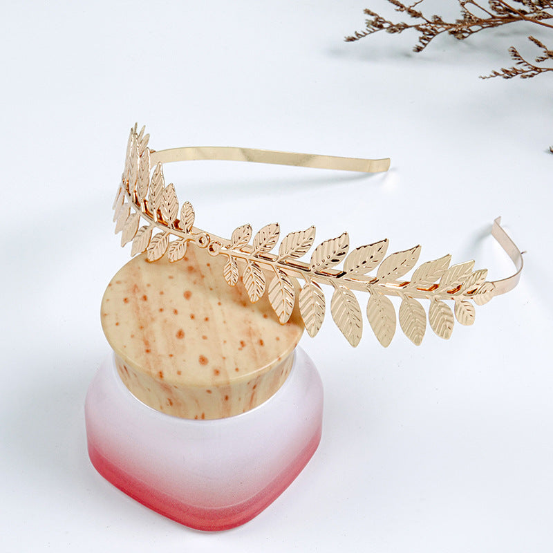 Sweet Metal Leaf Pearl Headband