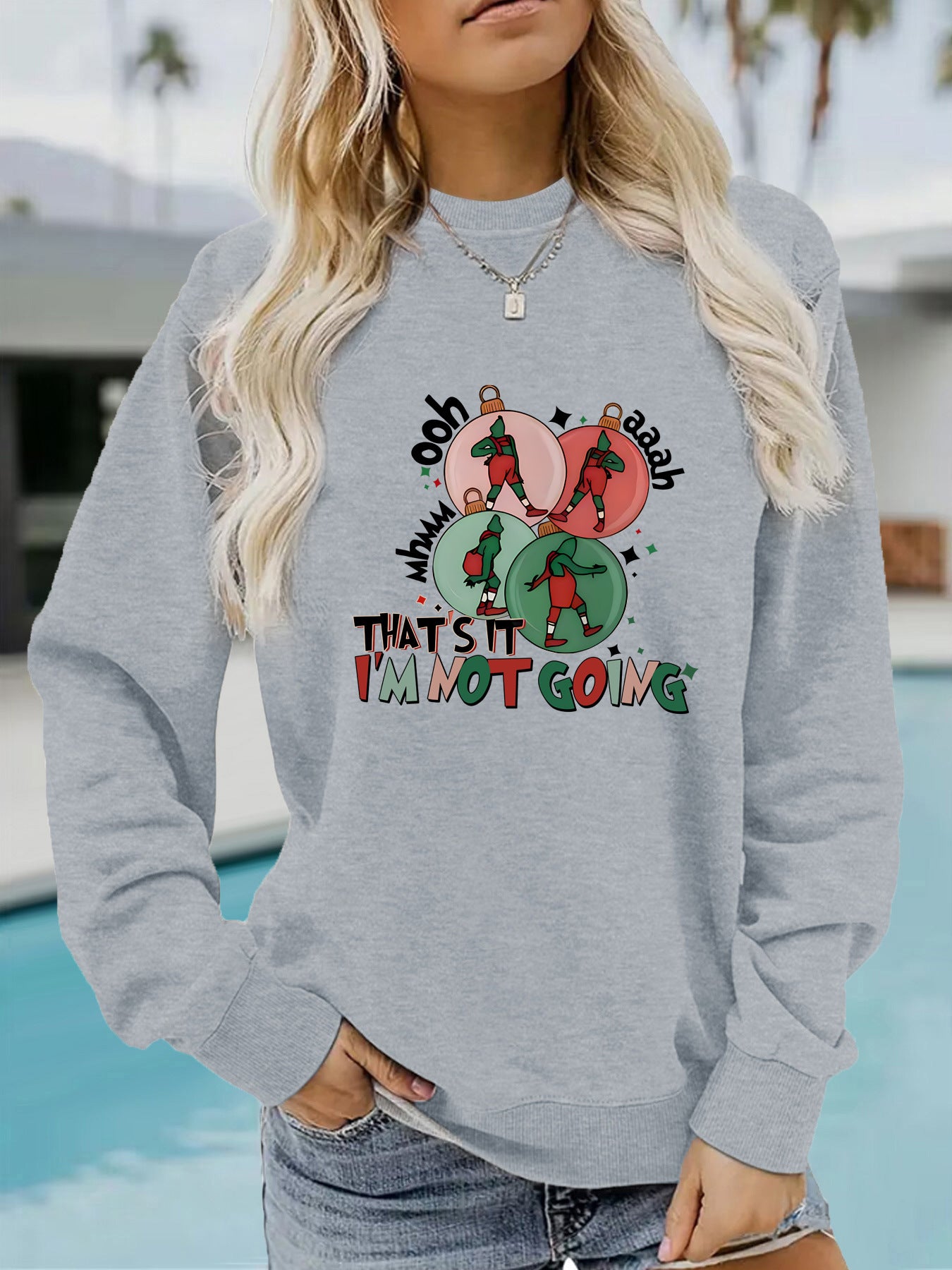 I'm Not GOING Pattern Printed Casual Hoodie