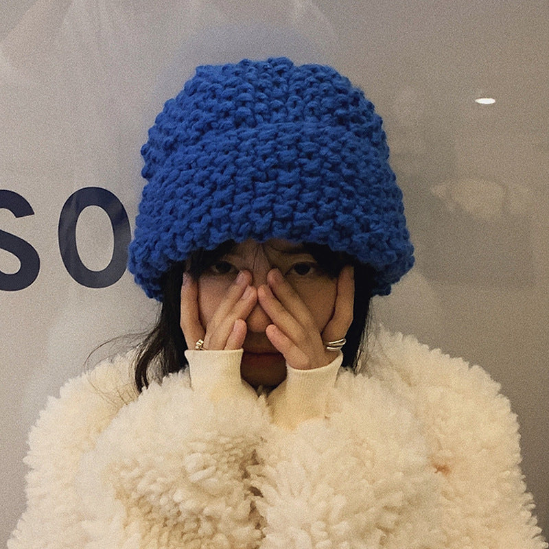 Chunky Knitted Pineapple Pattern Beanie