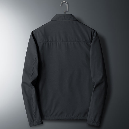 New Middle-aged Turn-down Collar Coat Thin Casual Jacket