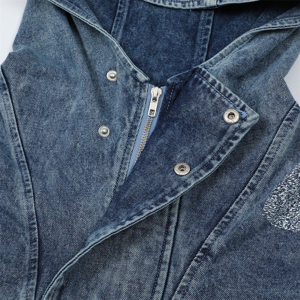 Men's Washed And Worn Side Seam Sidekick Hooded Jacket