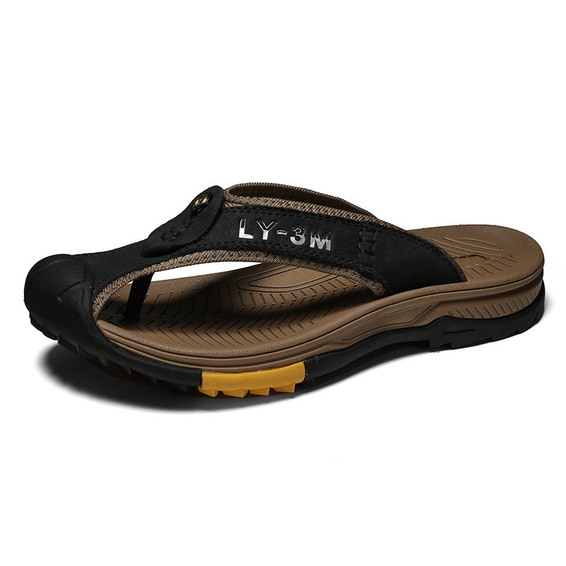 Casual lædersko herre sommer strandsko udendørs sportssandaler 45 klatre waders flip-flops