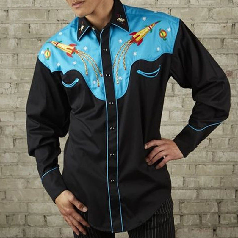Fashion Loose Printed Shirt American Western Style