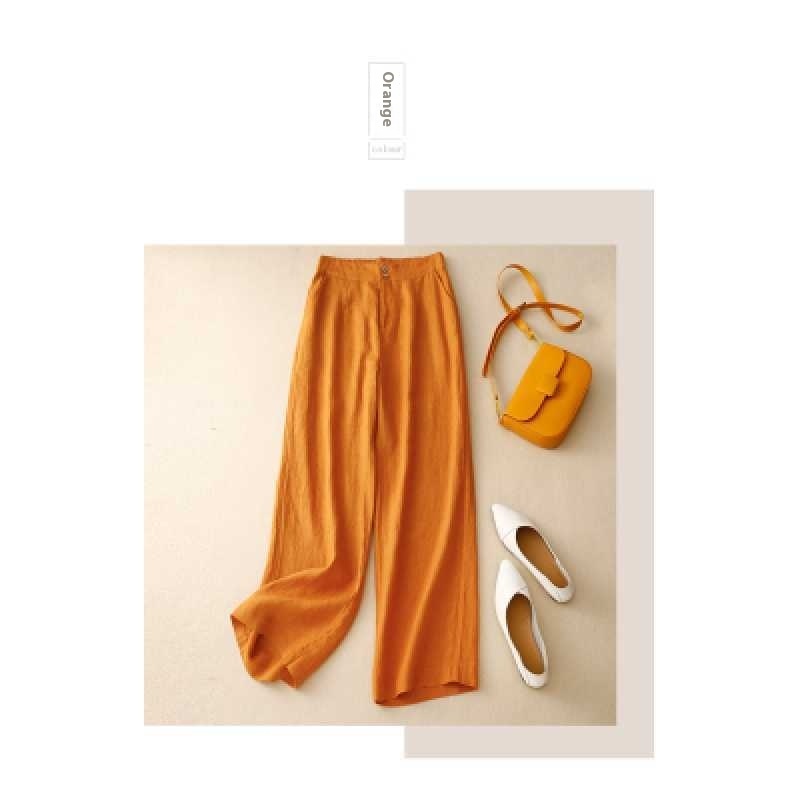 Summer Straight-leg Pants Slimming Versatile Women's Pants Linen Pants