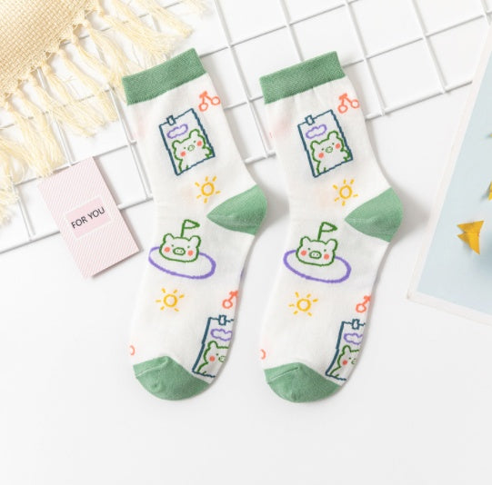 Gummy Bear Series Cotton Socks Women's Preppy Style