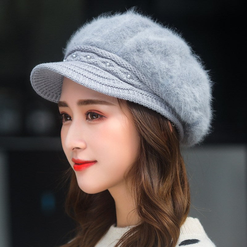 Winter Women's Fashion Velvet Padded Thermal Knitting Beret