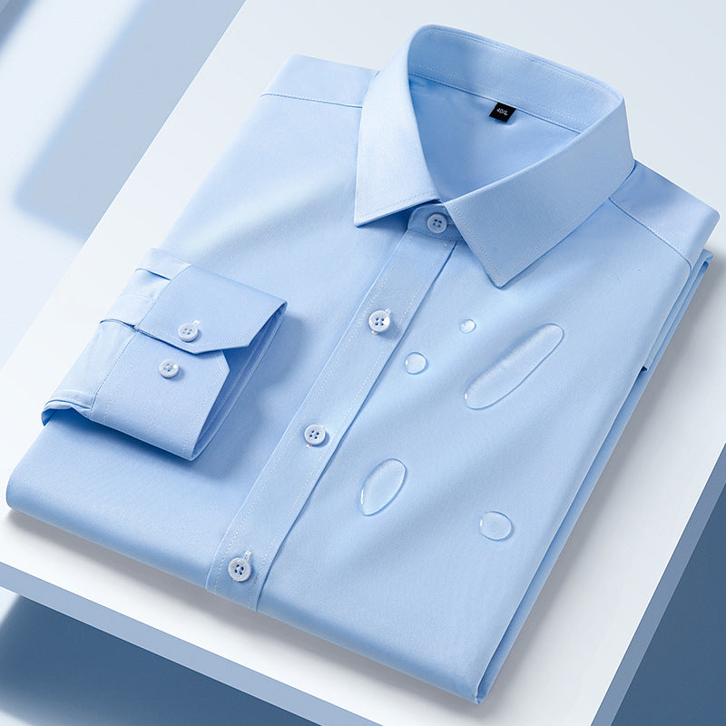 Non-ironing Ice Silk Four Seasons Men's Shirt
