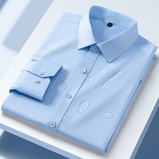 Non-ironing Ice Silk Four Seasons Men's Shirt