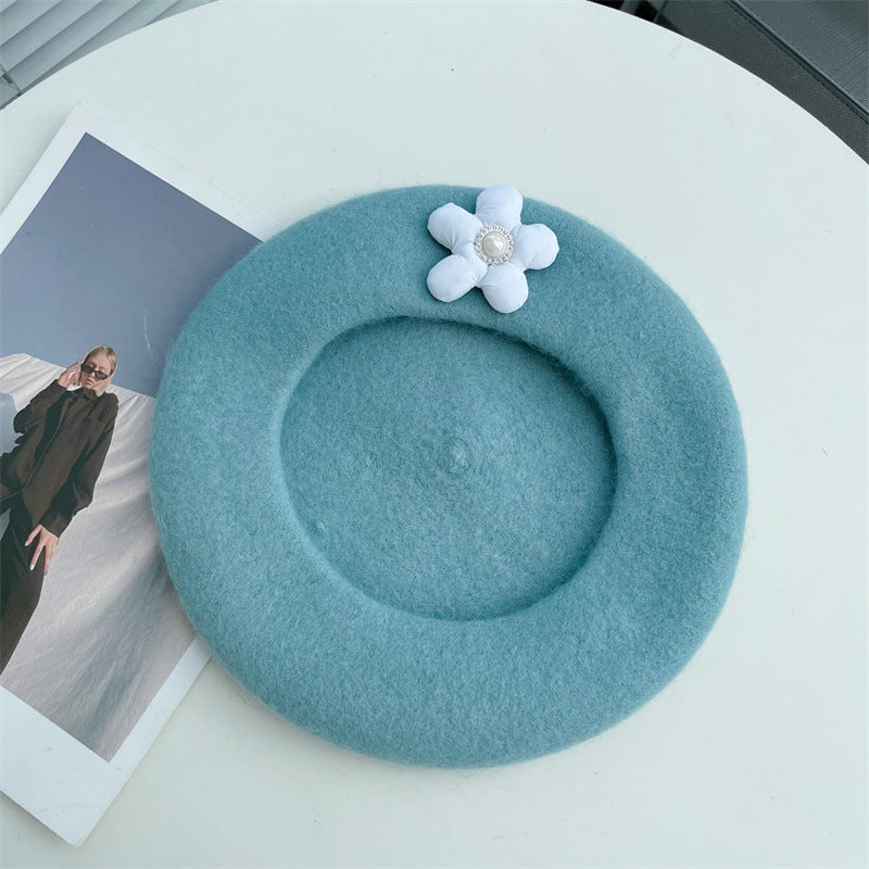 Ladies Fashion Sweet Patch Floral Beret