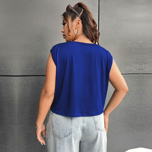 Women's Fashion Casual Style Round Neck Sleeveless Vest Top